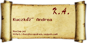 Kuczkó Andrea névjegykártya