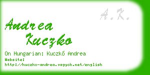 andrea kuczko business card