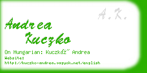 andrea kuczko business card